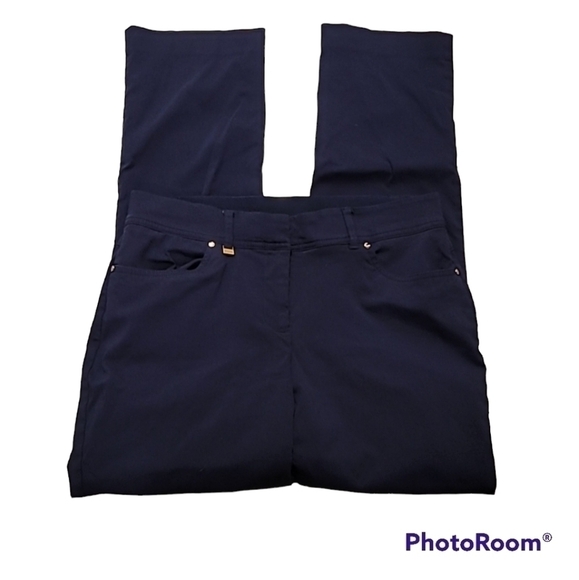 JM Collection Pants - 🏷 Jm COLLECT NAVY BLUE WITH GOLD ACCENTS SIZE 10